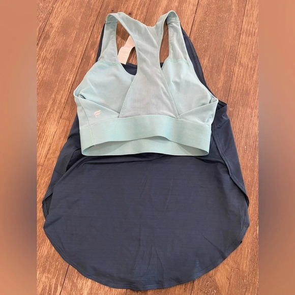 FABLETICS Eco-Conscious Built-In Bra Tank XXS Aqua Blue Sports Bra NWOT - Picture 9 of 13
